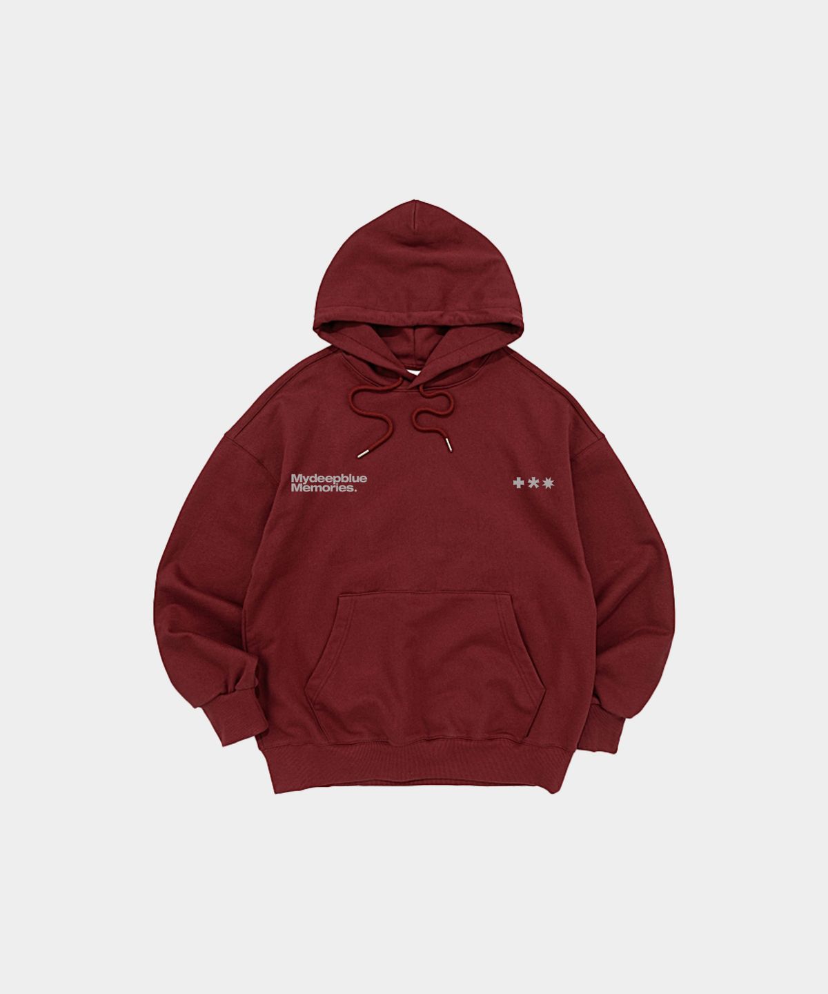 마이딥블루메모리즈(MY DEEP BLUE MEMORIES) (HD) MM SYMBOL LOGO HOODIE (BURGUNDY)