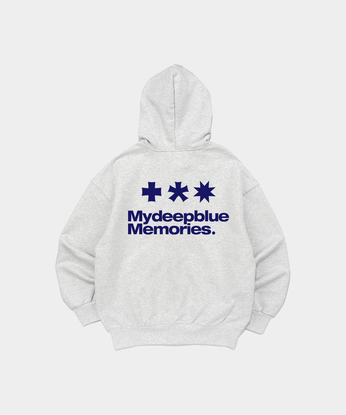 마이딥블루메모리즈(MY DEEP BLUE MEMORIES) (HD) MM SYMBOL LOGO HOODIE (LIGHT GREY)