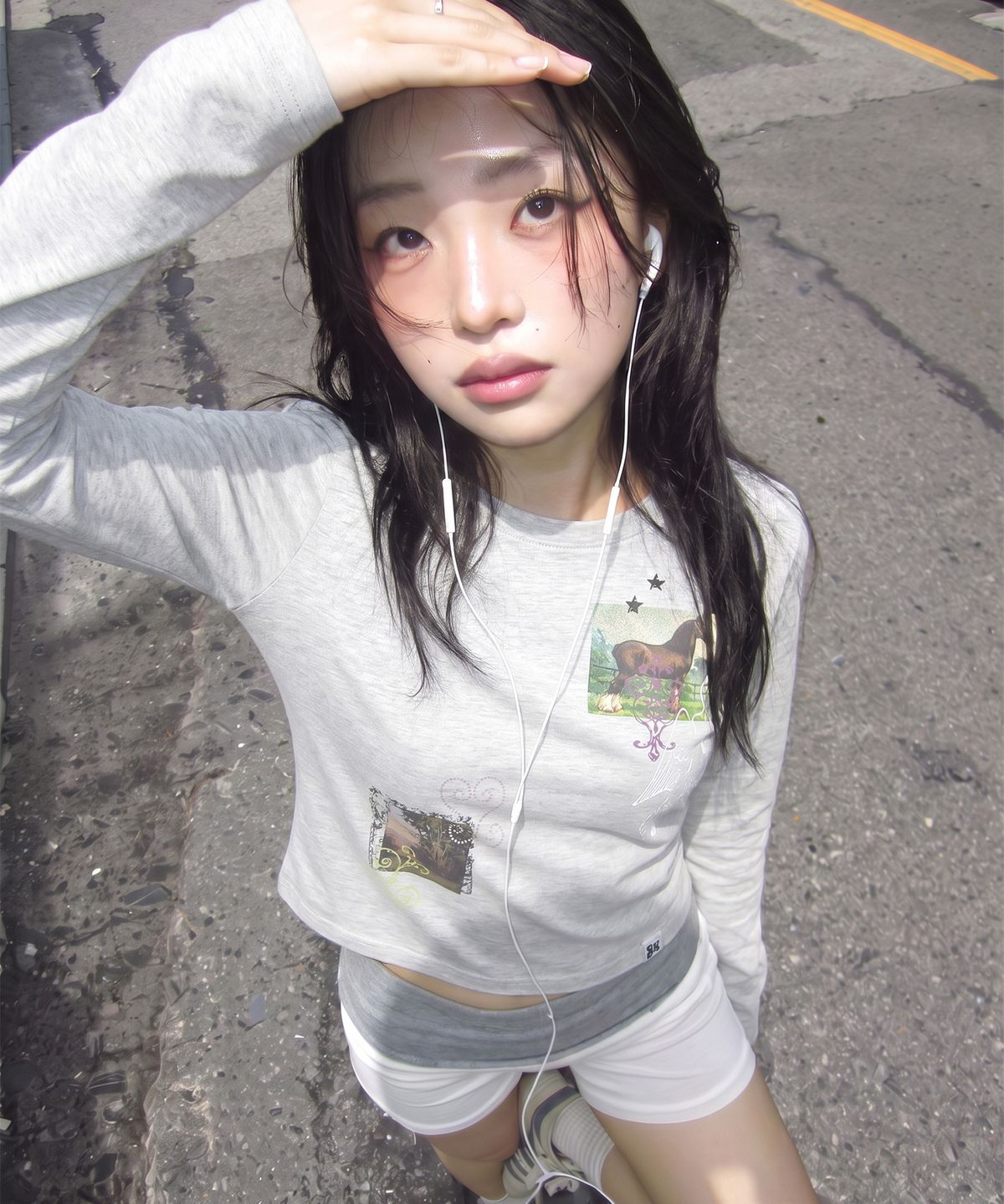 그레이버(GRAVER) [UNISEX]HOREY 롱슬리브 티셔츠_4color