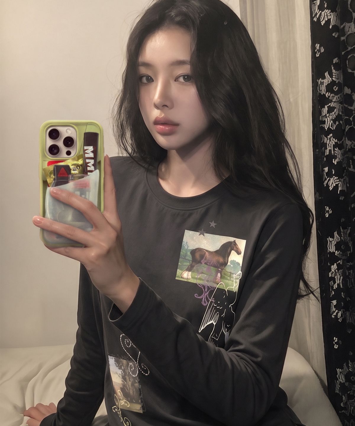 그레이버(GRAVER) [UNISEX]HOREY 롱슬리브 티셔츠_4color