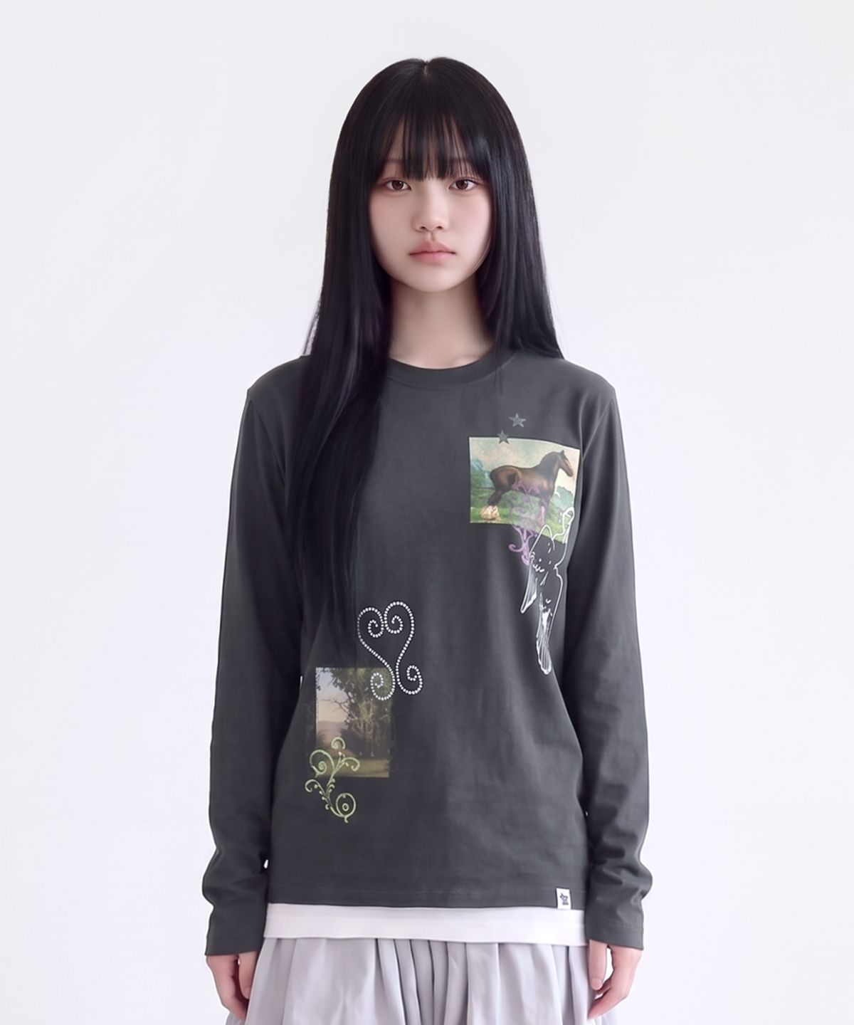 그레이버(GRAVER) [UNISEX]HOREY 롱슬리브 티셔츠_4color