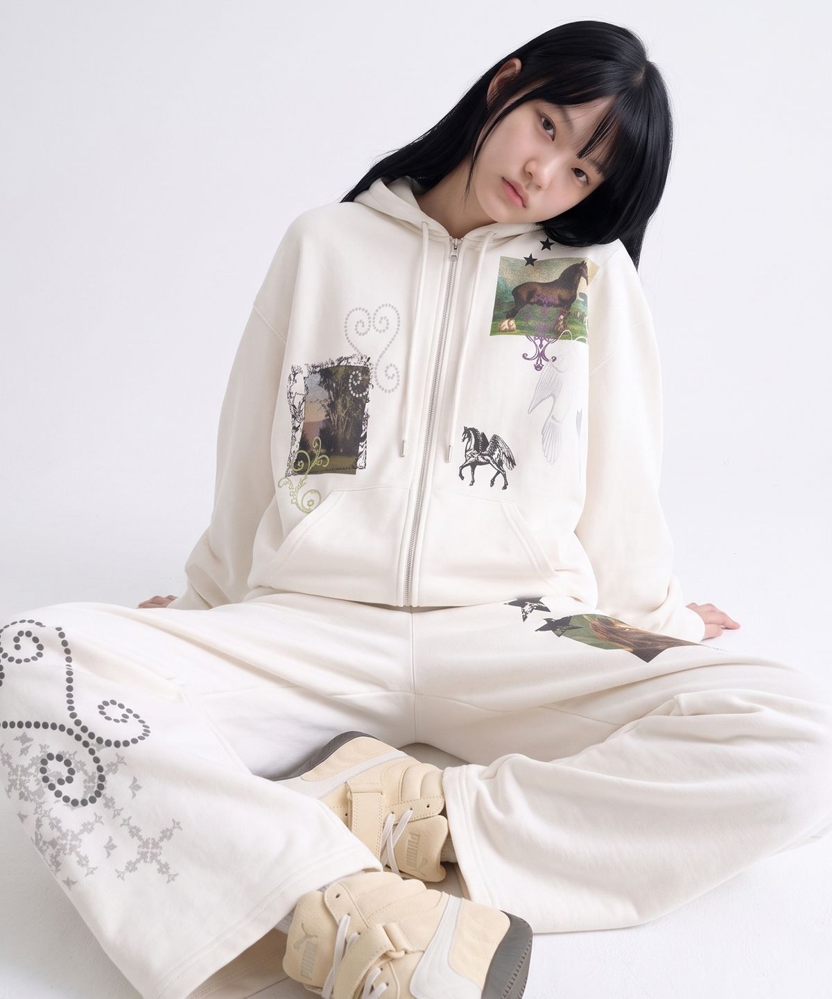 그레이버(GRAVER) [UNISEX]HOREY 트레이닝 와이드 팬츠_