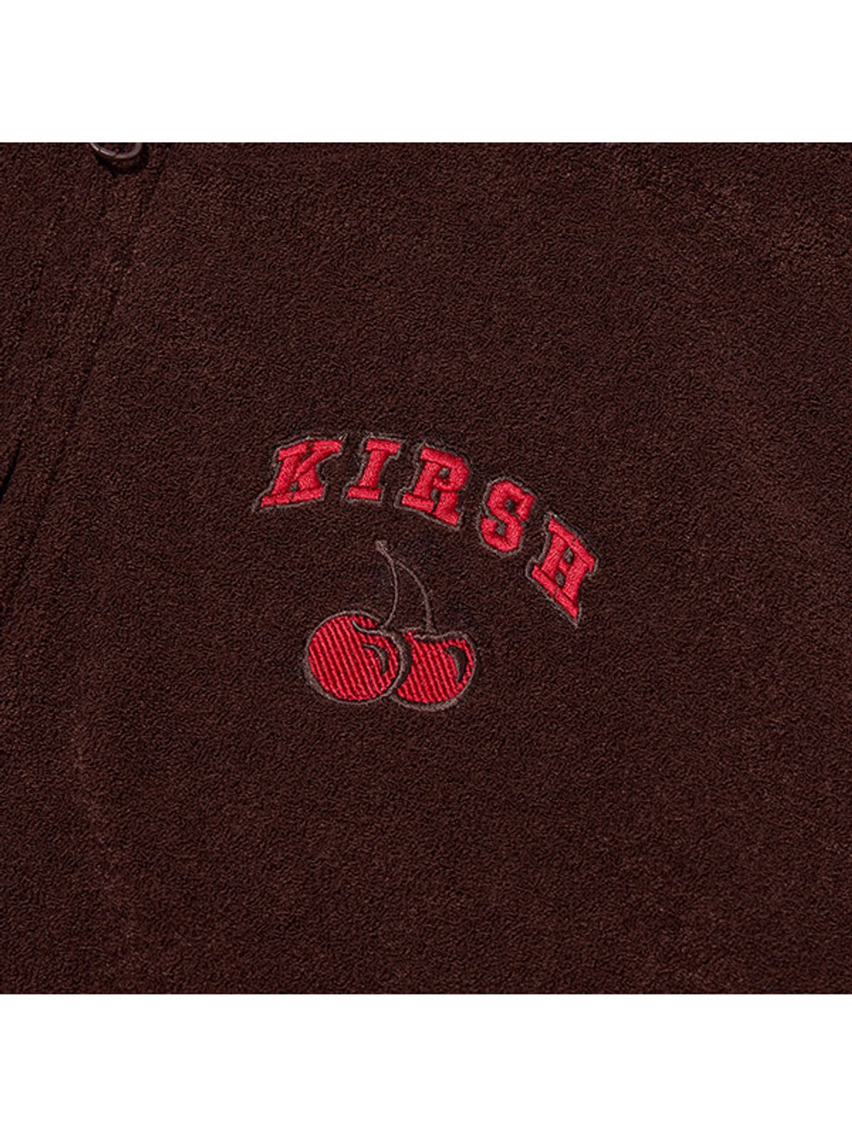 키르시(KIRSH) 테리 크롭 후드 집업 [다크 브라운]