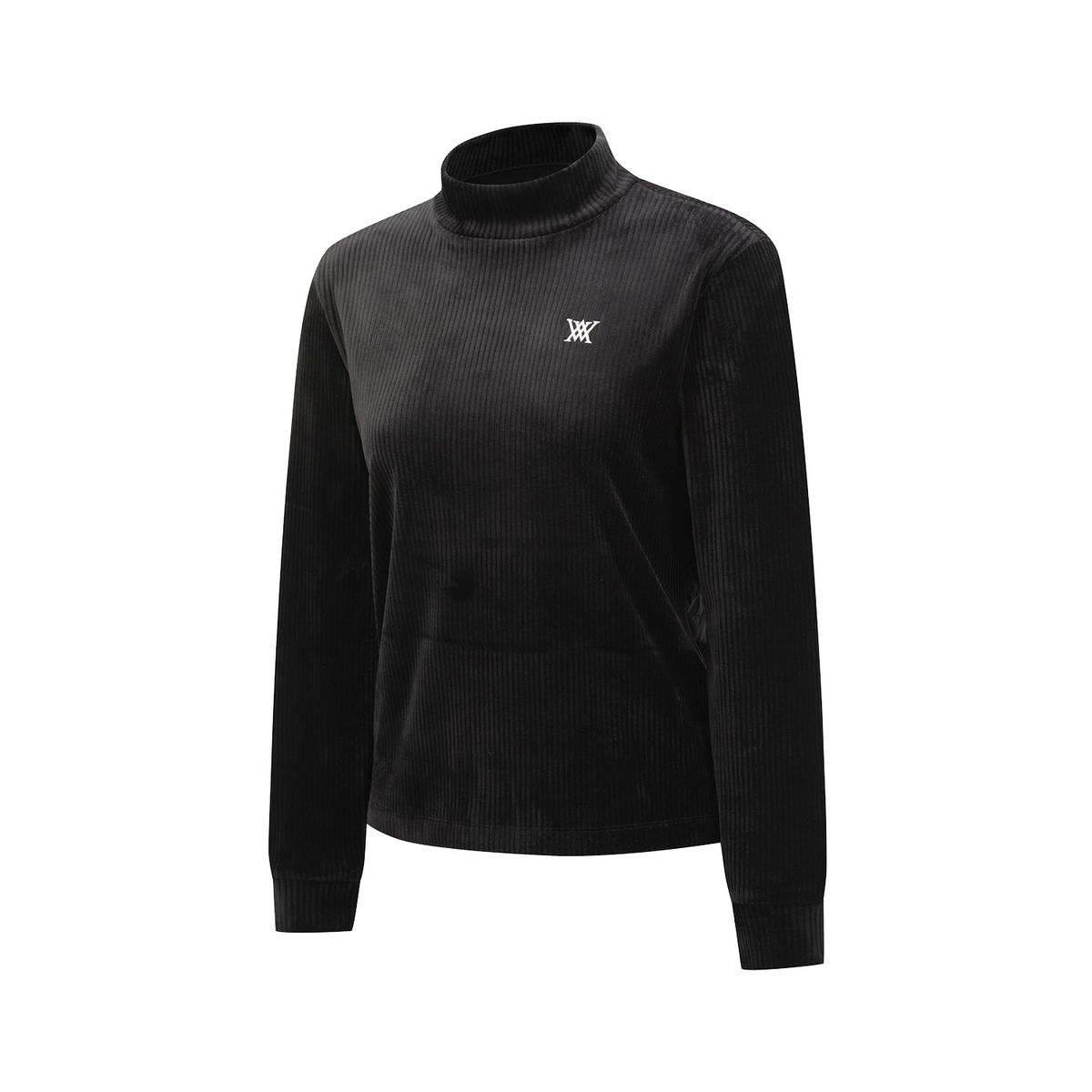 어뉴골프(ANEW GOLF) WOMEN CORDUROY MIDDLE LENGTH T-SHIRT_BK