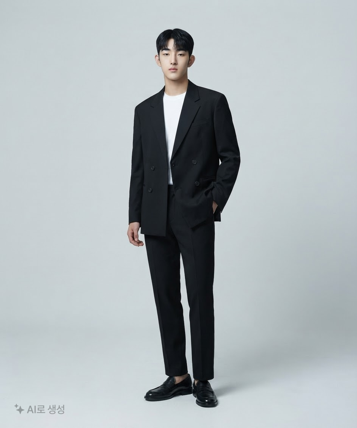 무신사 스탠다드(MUSINSA STANDARD) 오버사이즈 노치트 더블 브레스티드 블레이저 M