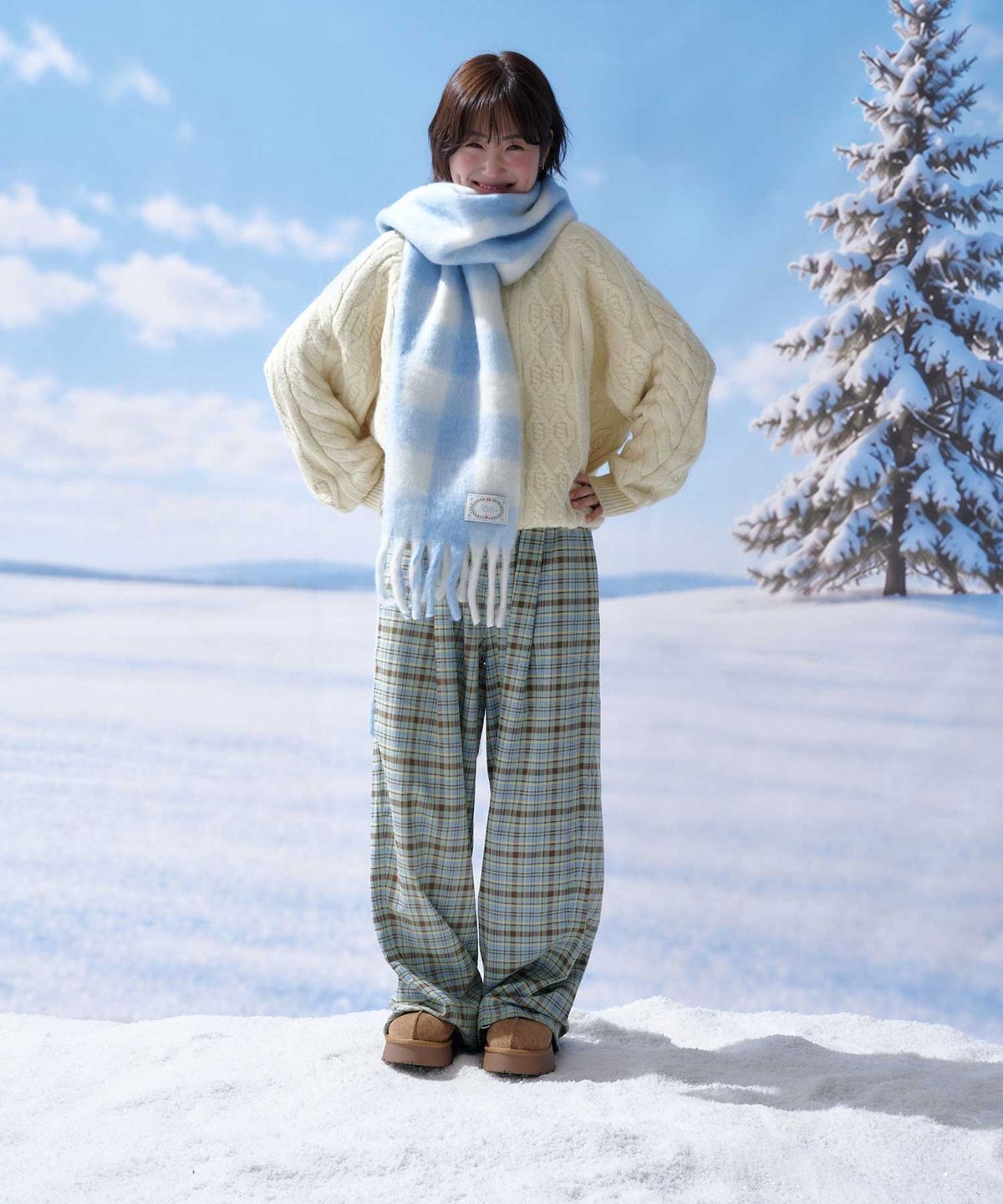 포른른(FORRR) Check Wool Muffler - 2Color