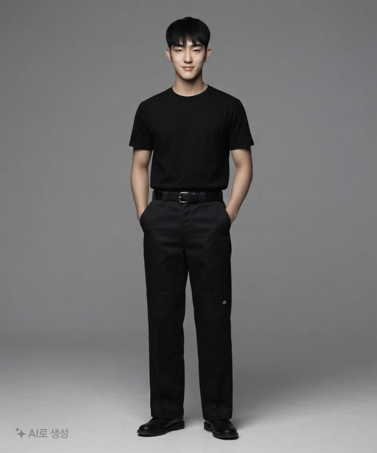 디키즈(DICKIES) 더블니 85283 루즈핏 워크팬츠 Black 36