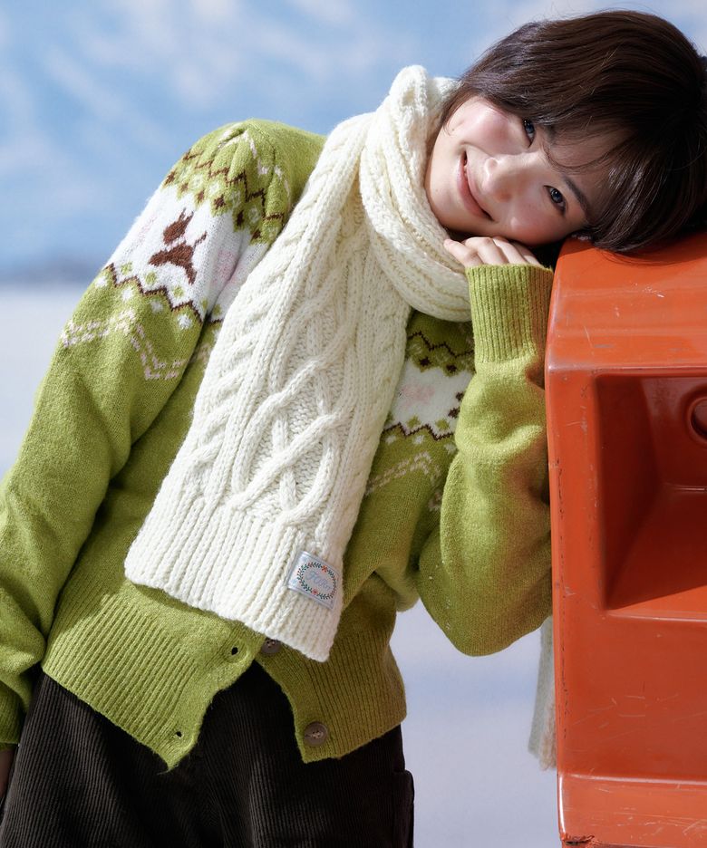 Cable Knit Wool Muffler - 2Color