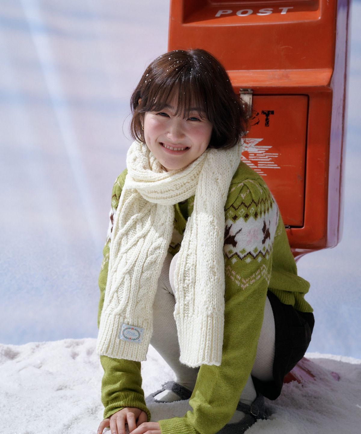 포른른(FORRR) Cable Knit Wool Muffler - 2Color
