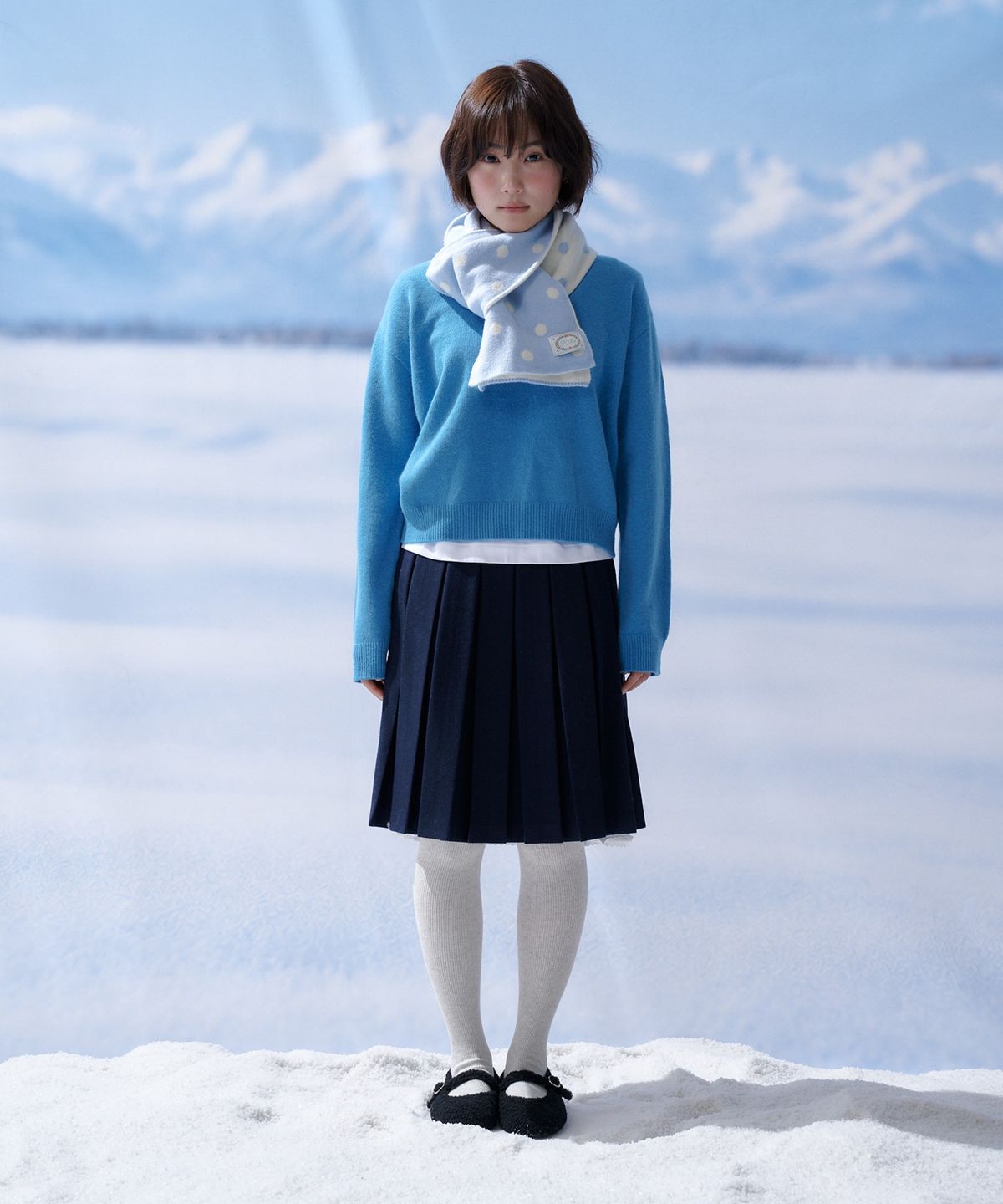 포른른(FORRR) Reversible Dot Wool Muffler - 2Color