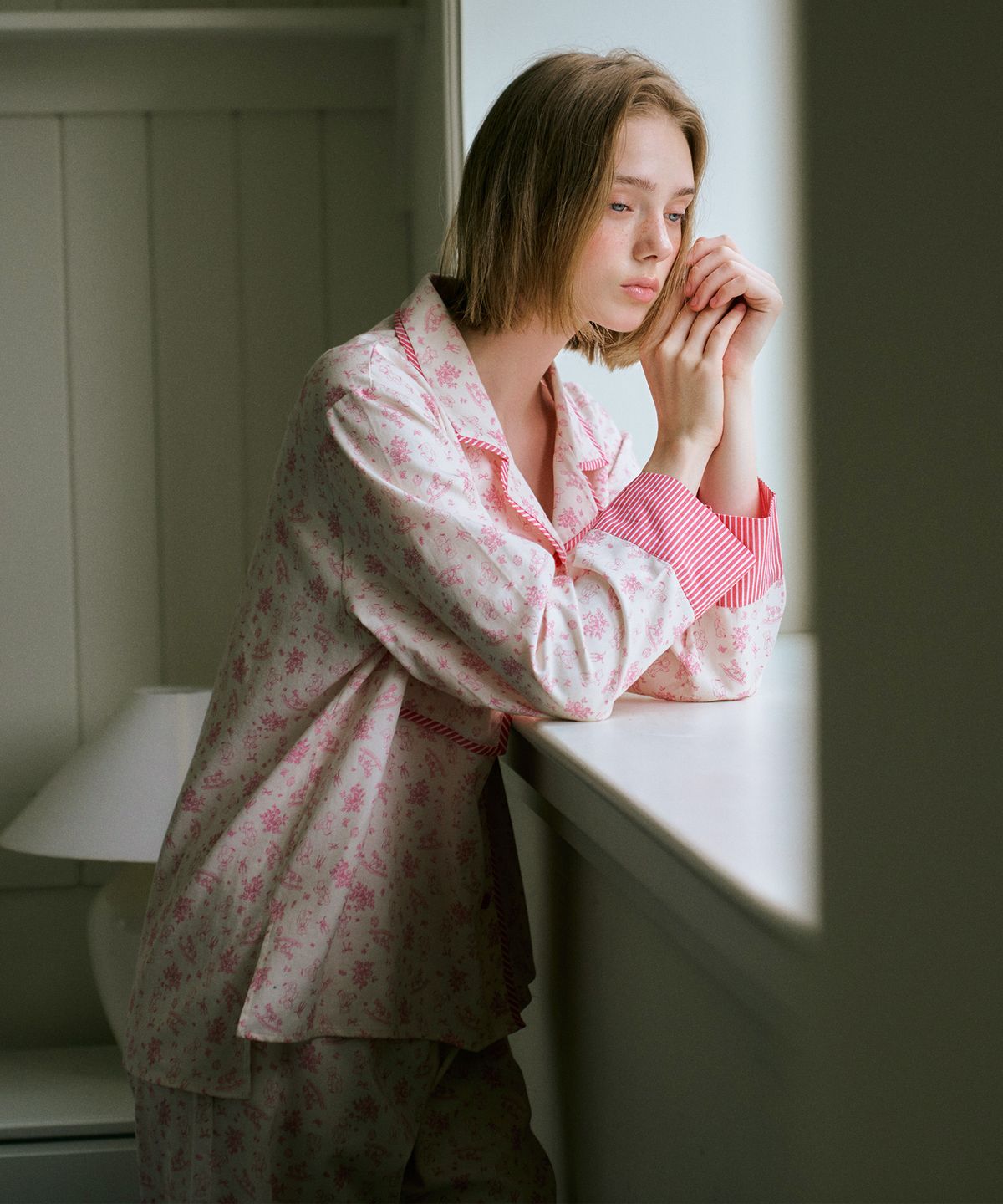 울랄라파자마(ULLALA PAJAMAS) 러비더비 긴팔 여성페어 크림 (21수)