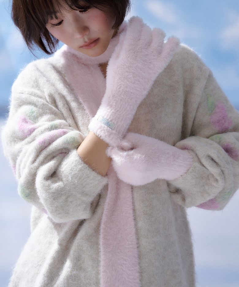 Hairy Long Gloves - 3Color