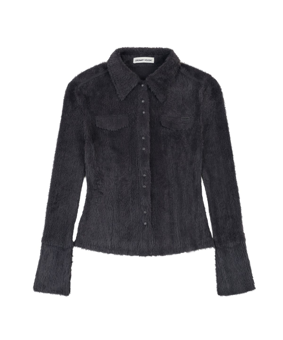 오디너리 홀리데이(ORDINARY HOLIDAY) HAIRY KNIT SHIRT [CHARCOAL]