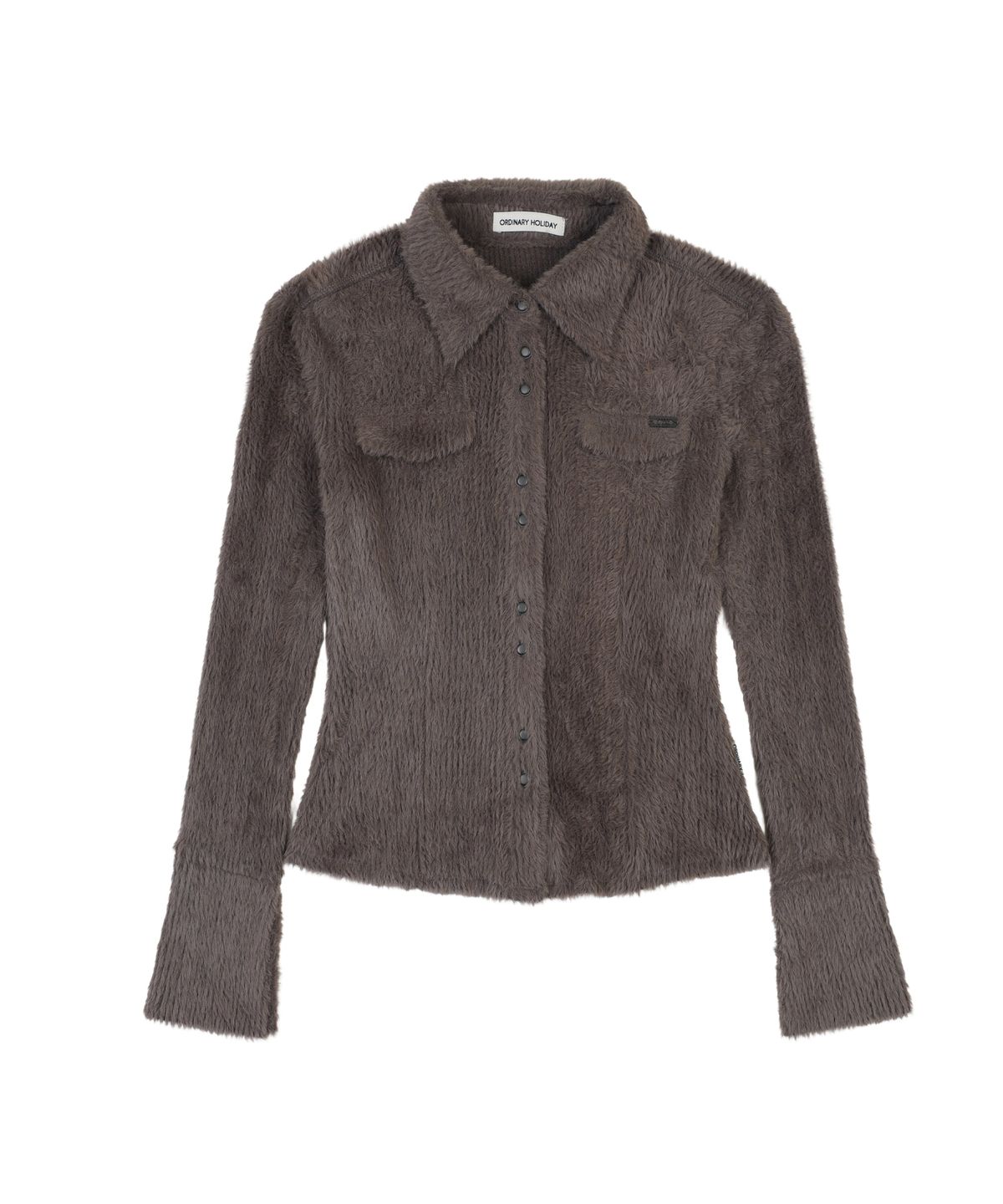 오디너리 홀리데이(ORDINARY HOLIDAY) HAIRY KNIT SHIRT [BROWN]