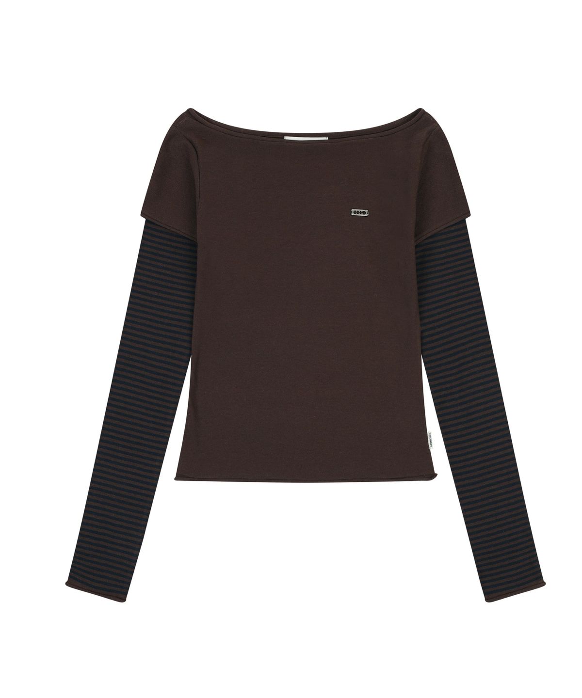 오디너리 홀리데이(ORDINARY HOLIDAY) LAYERED SLEEVE SWEATER [BROWN]