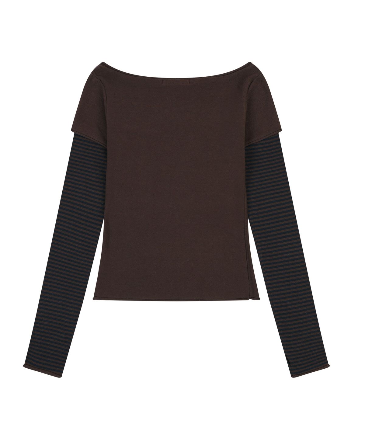 오디너리 홀리데이(ORDINARY HOLIDAY) LAYERED SLEEVE SWEATER [BROWN]