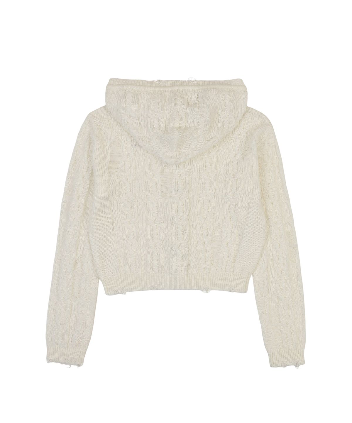오디너리 홀리데이(ORDINARY HOLIDAY) DAMAGED CROPPED CARDIGAN [IVORY]
