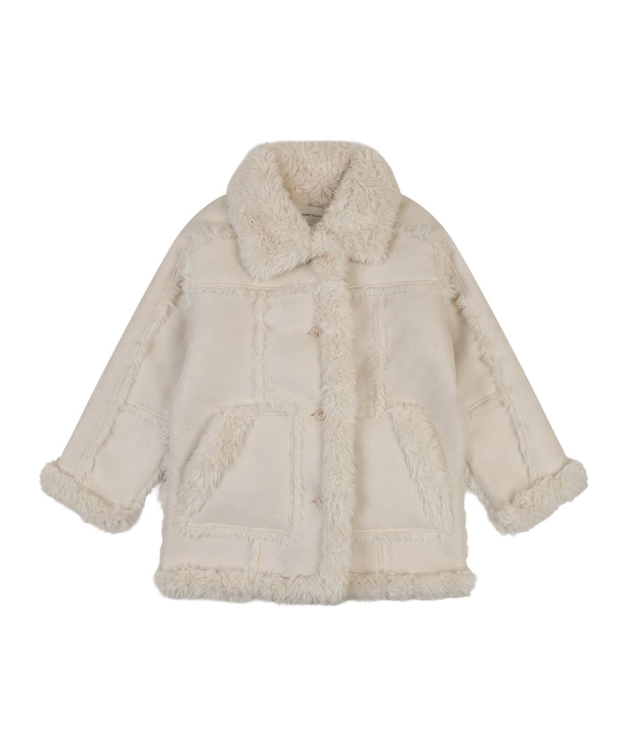 오디너리 홀리데이(ORDINARY HOLIDAY) SHEARING SINGLE FUR COAT [IVORY]