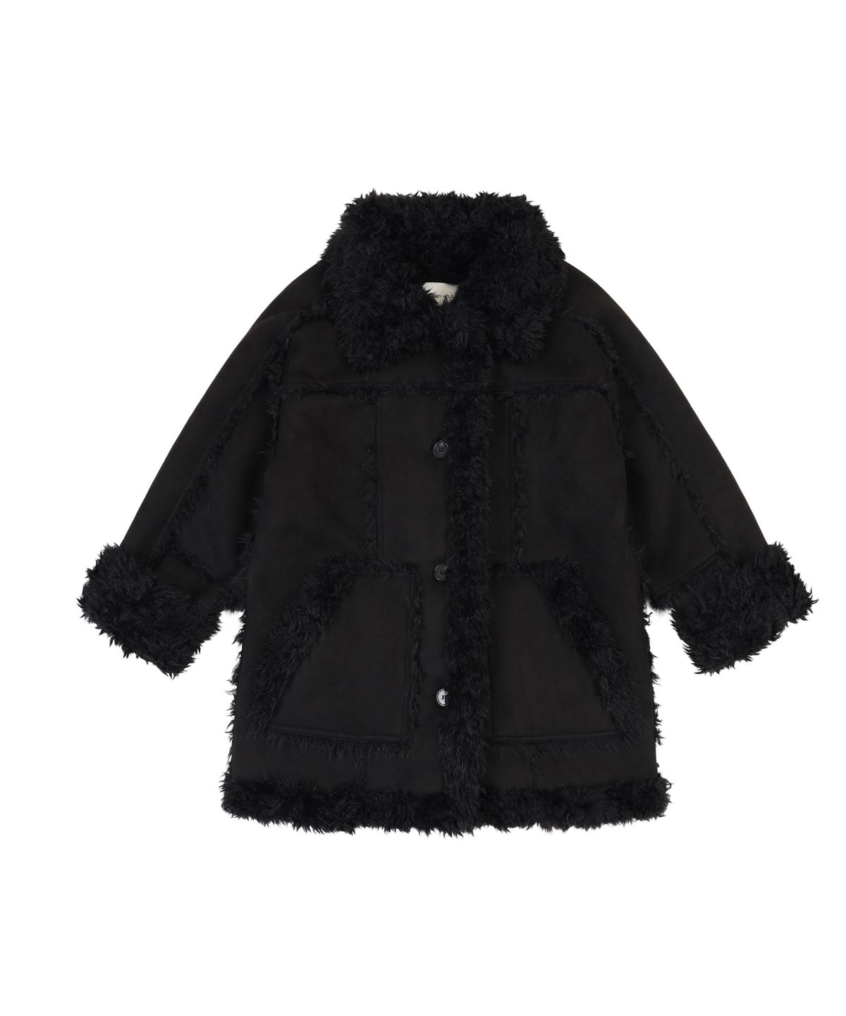 오디너리 홀리데이(ORDINARY HOLIDAY) SHEARING SINGLE FUR COAT [BLACK]