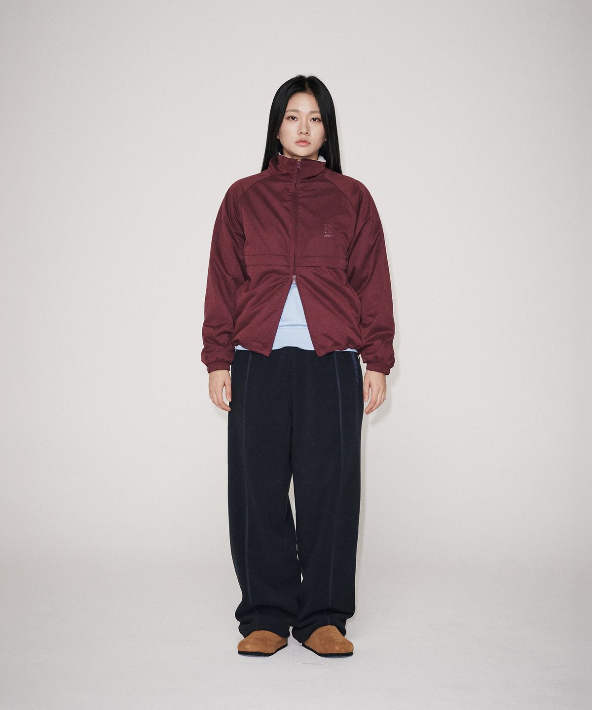 유니버스 가먼트(UNIVERSE GARMENT) 데일리 와이드 플리스 팬츠_NAVY