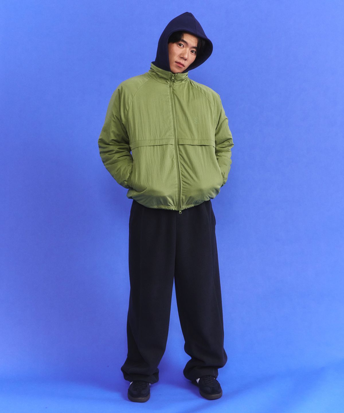 유니버스 가먼트(UNIVERSE GARMENT) 데일리 와이드 플리스 팬츠_NAVY