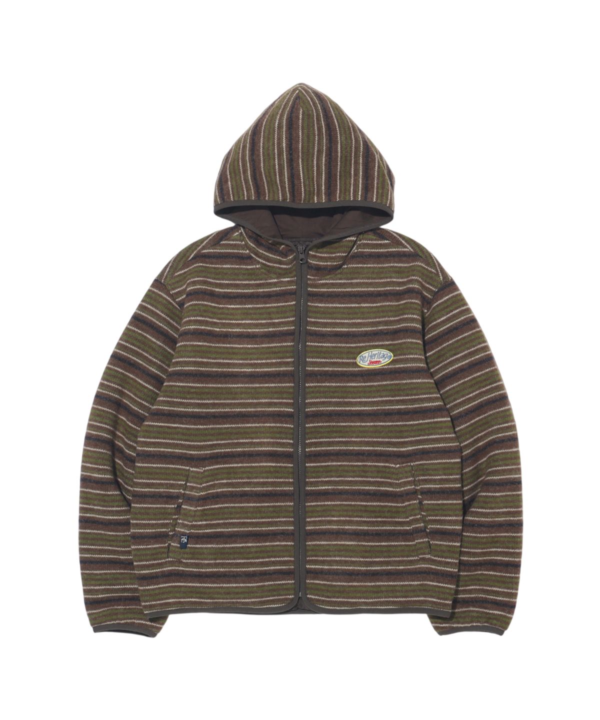 유니버스 가먼트(UNIVERSE GARMENT) 투웨이 플리스 후드 집업_KHAKI