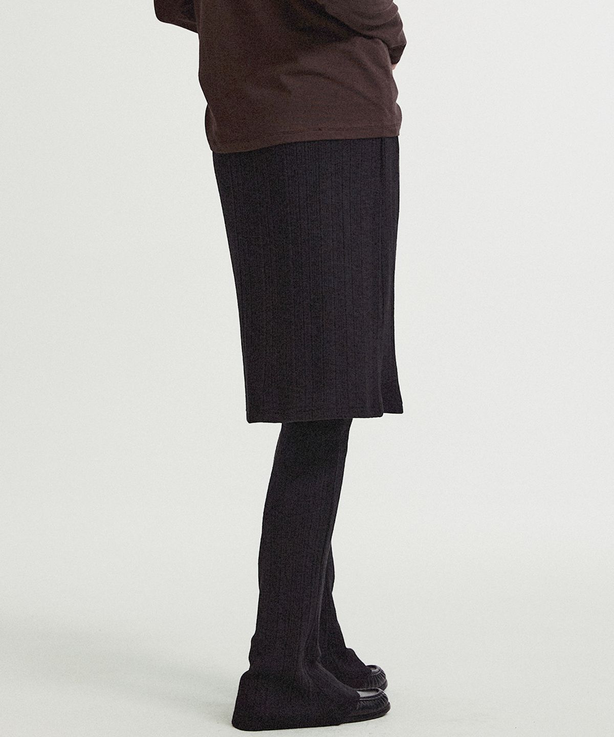 미드앤로우(MIDNLOW) Knit Flare pants (Black)