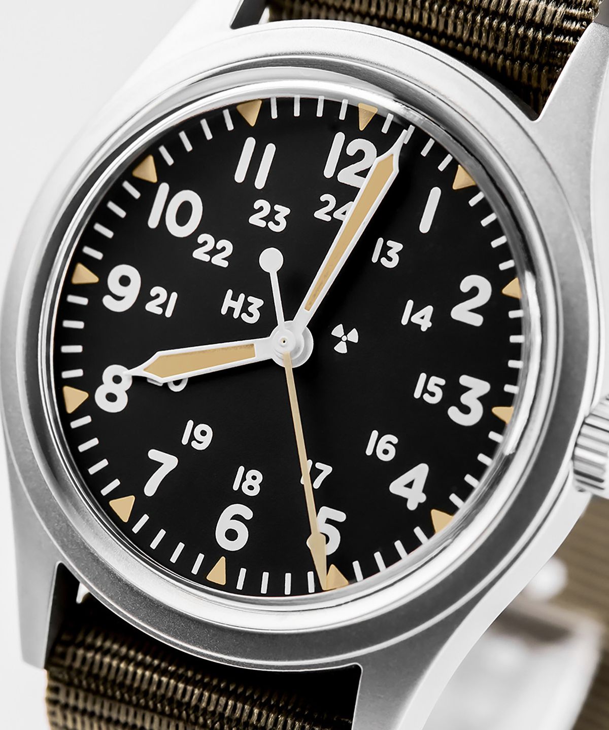 엠더블유씨 시계(MWC WATCH) MIL-W-46374B VH31 데저트 카키 - 실버X카키