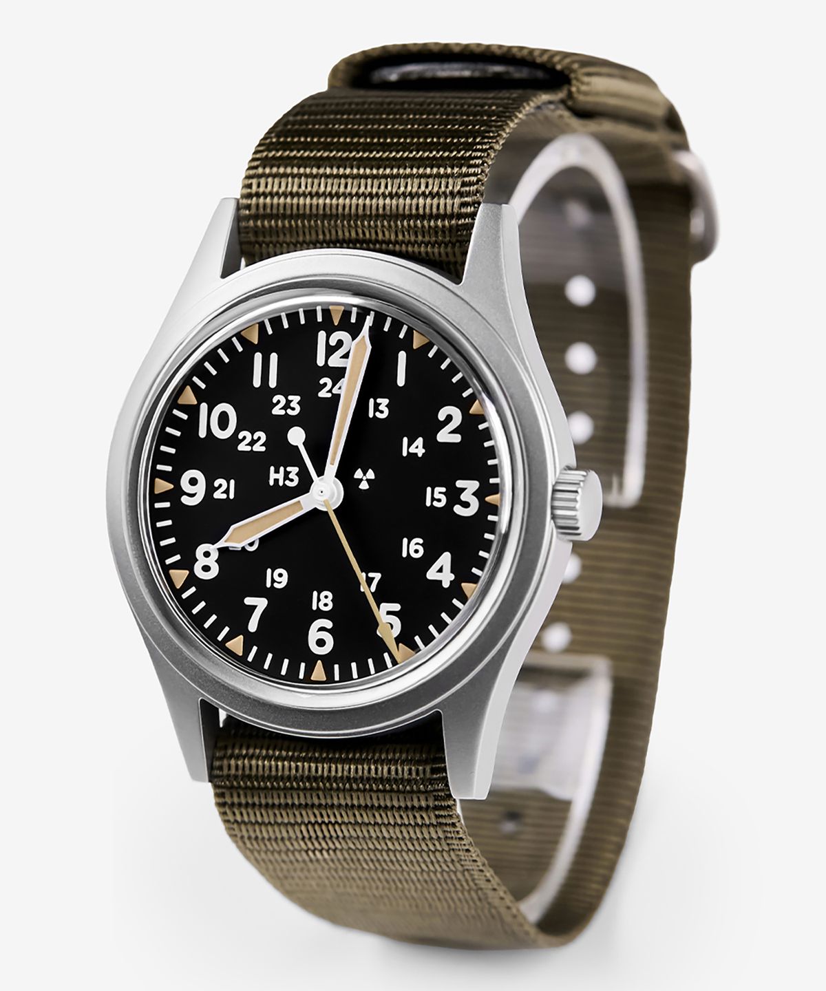 엠더블유씨 시계(MWC WATCH) MIL-W-46374B VH31 데저트 카키 - 실버X카키