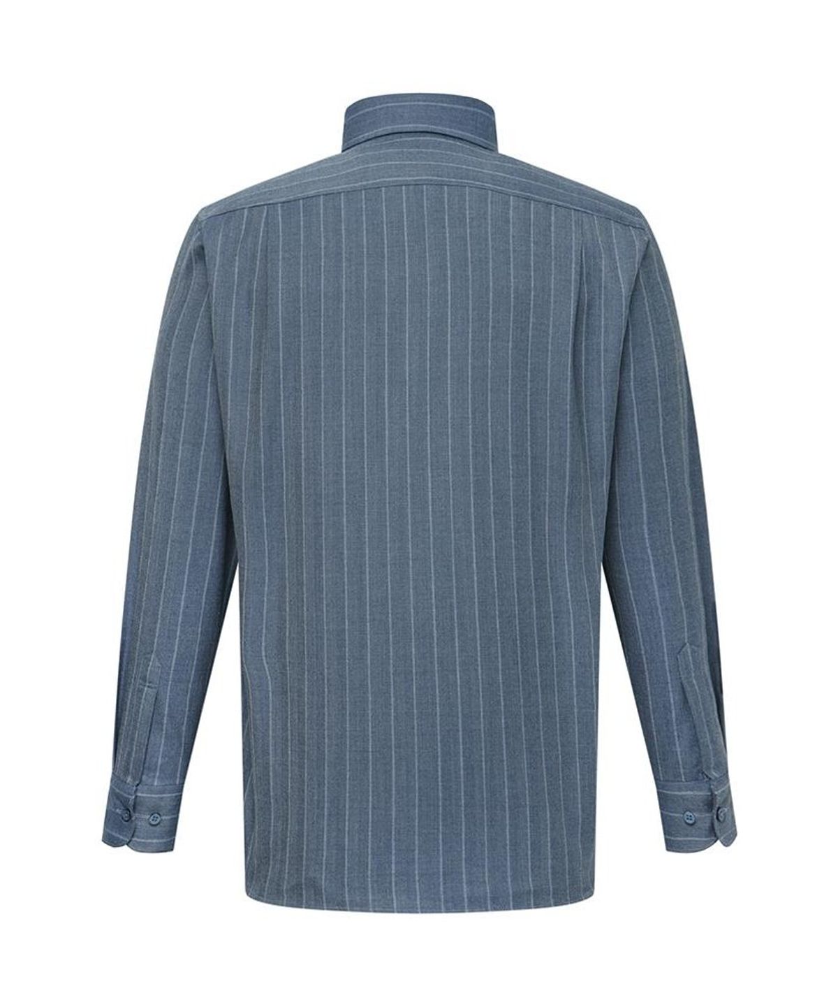 닥스셔츠(DAKS SHIRTS) 노케어 울100 헤링본 스트라이프 셔츠 레귤러핏 블루_DMW1SHDL152B1