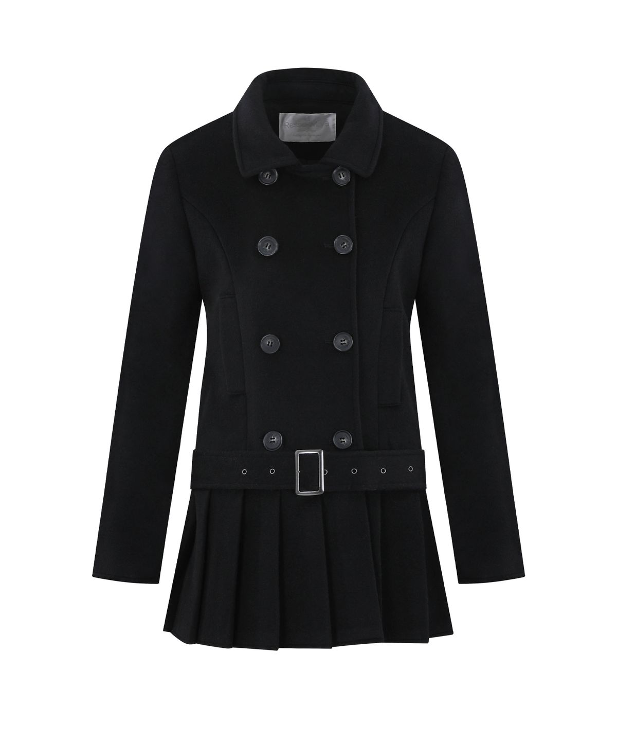 레이즈미야(REISE MIYA) 세라 플리츠 하프코트 [BLACK]