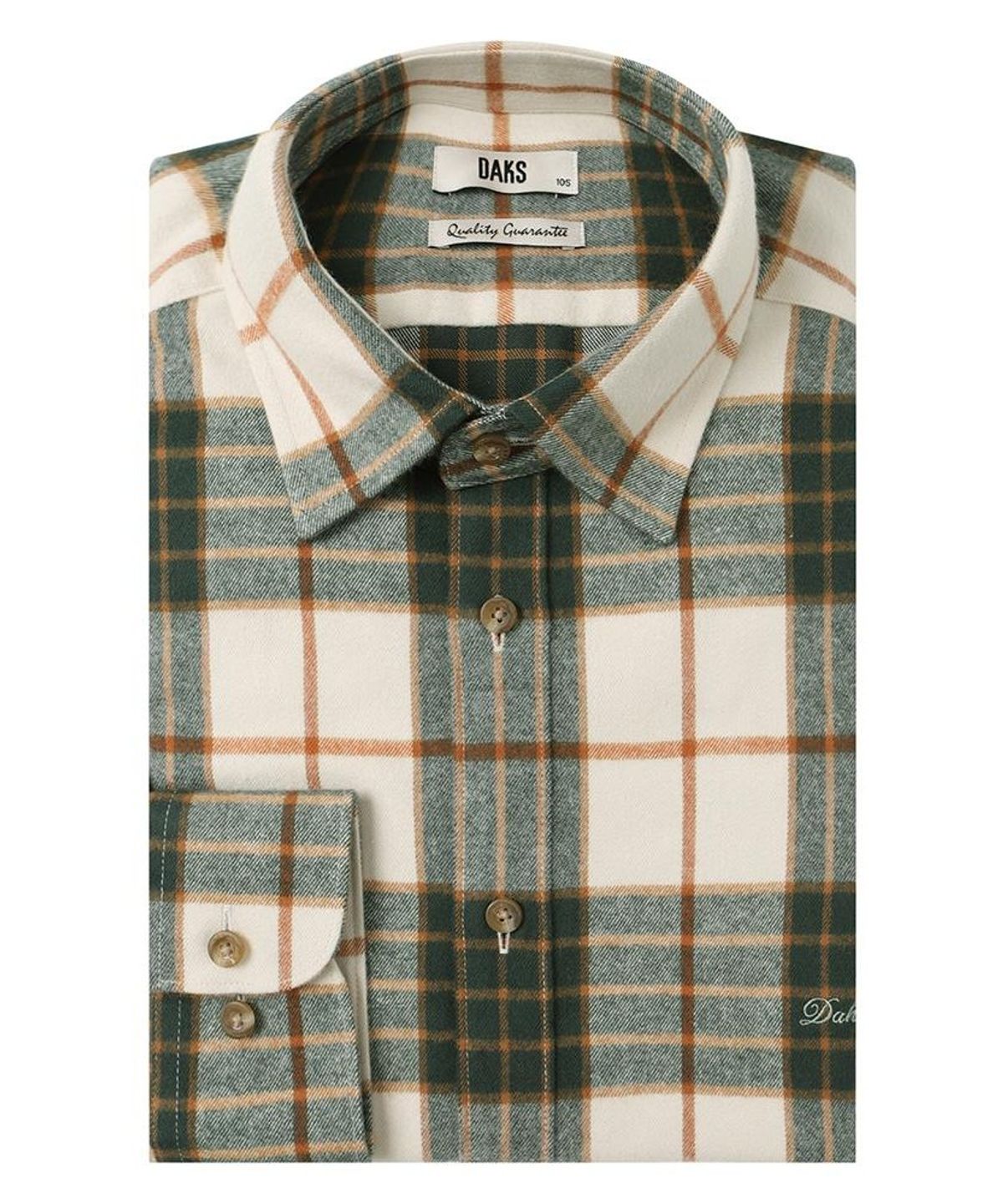 닥스셔츠(DAKS SHIRTS) 면100 미듐체크셔츠 레귤러핏 그린_DMW1SHCL113E1