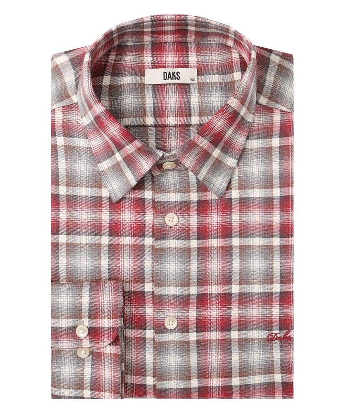 닥스셔츠(DAKS SHIRTS) 노케어 울혼방 미듐체크셔츠 레귤러핏 레드_DMW1SHCL114R1