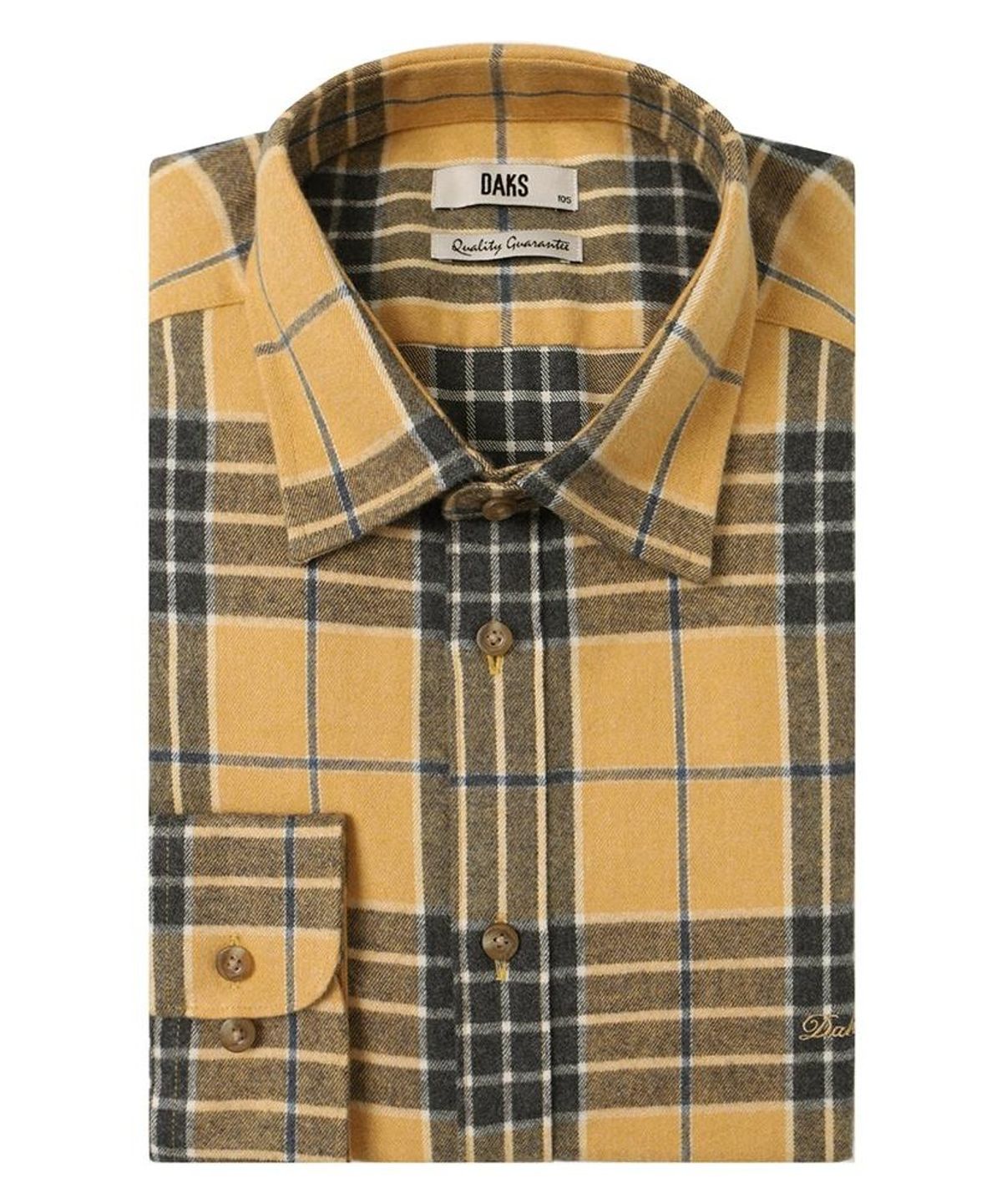 닥스셔츠(DAKS SHIRTS) 면100 미듐체크셔츠 레귤러핏 옐로우_DMW1SHCL113Y1