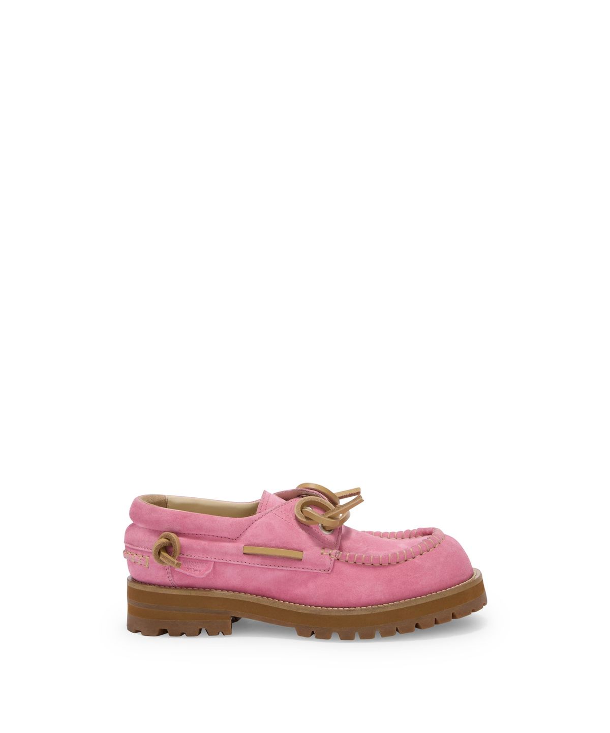 모스키노(MOSCHINO) 여성 스웨이드 스티치 로퍼 Pink
