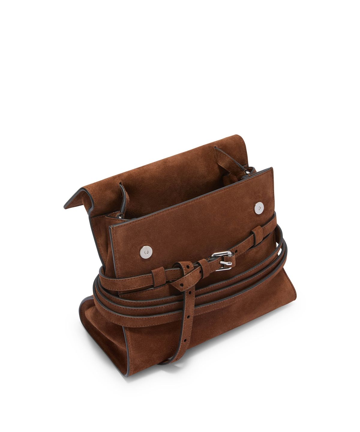 모스키노(MOSCHINO) 타이 미 스웨이드 레귤러 핸드백 Brown