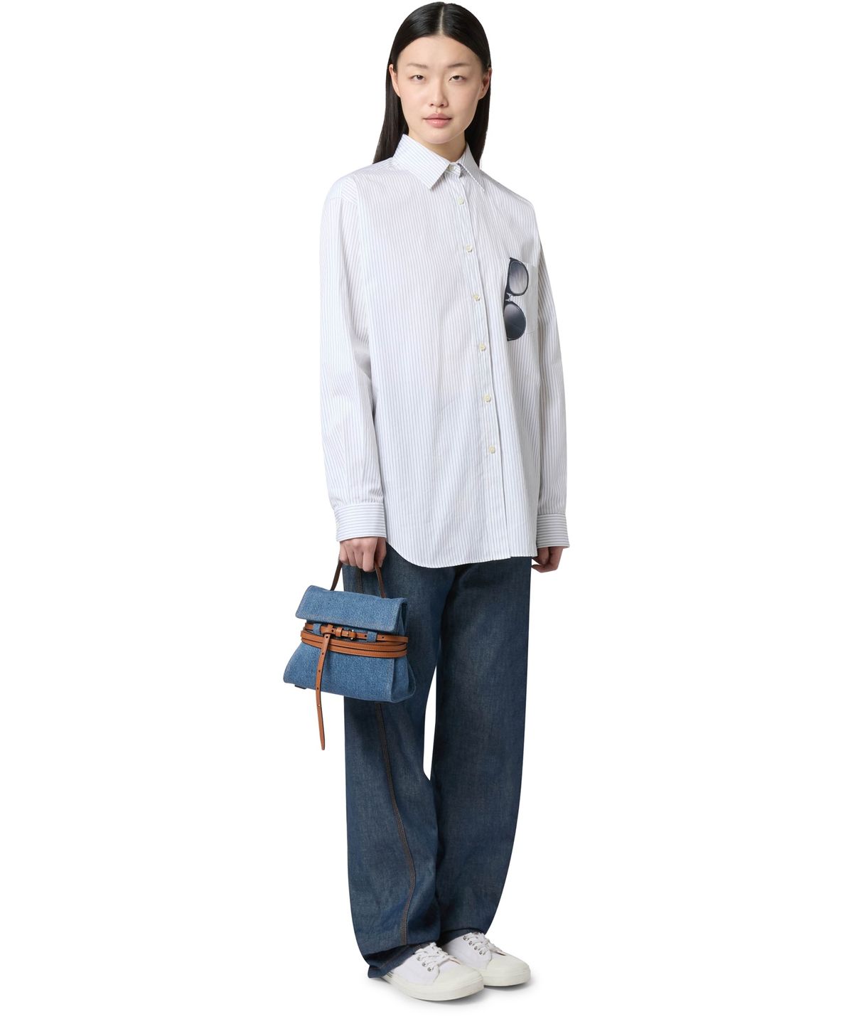 모스키노(MOSCHINO) 타이 미 데님 레귤러 핸드백 Blue Denim