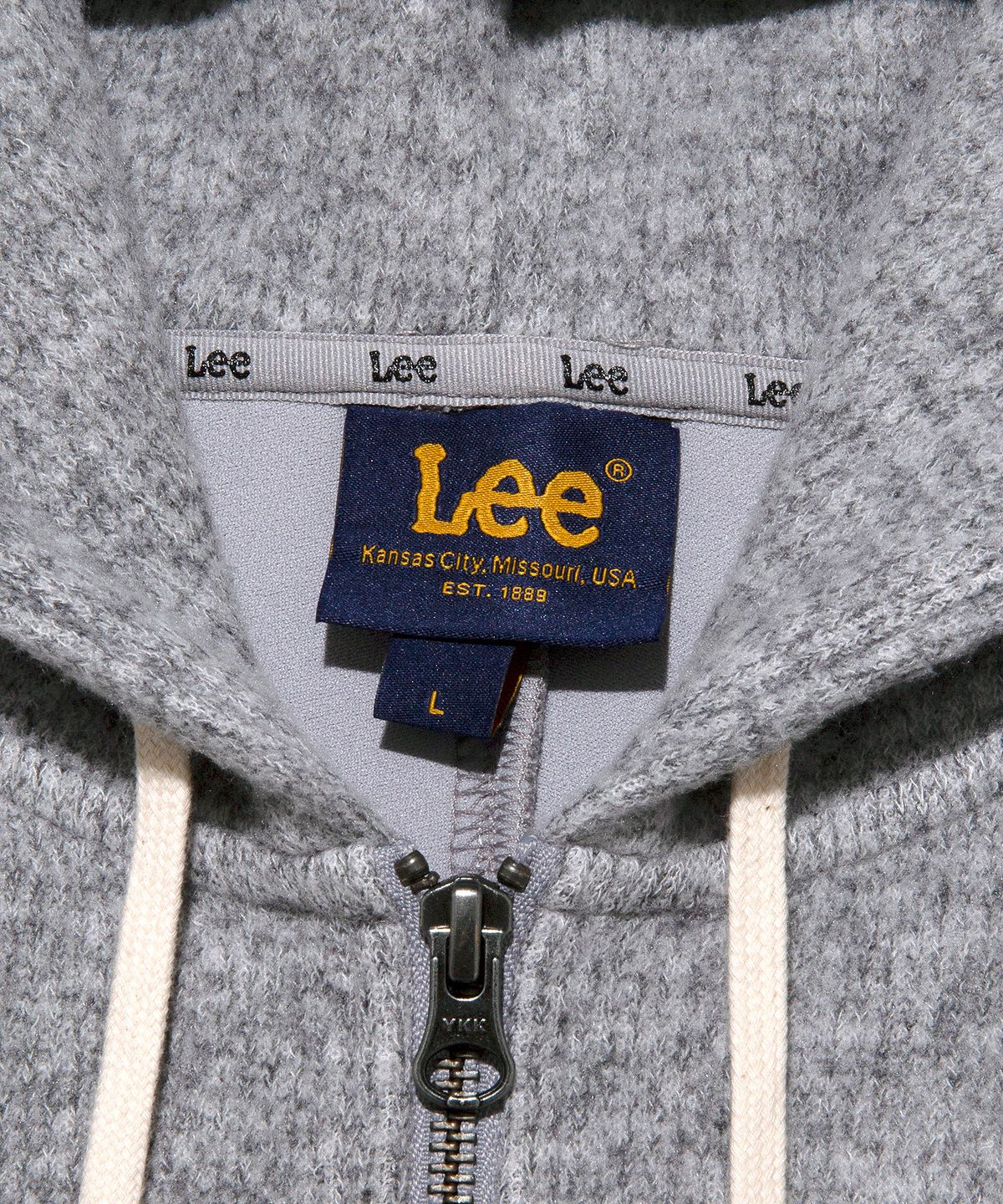 리(LEE) 울 기모 후드 집업 그레이