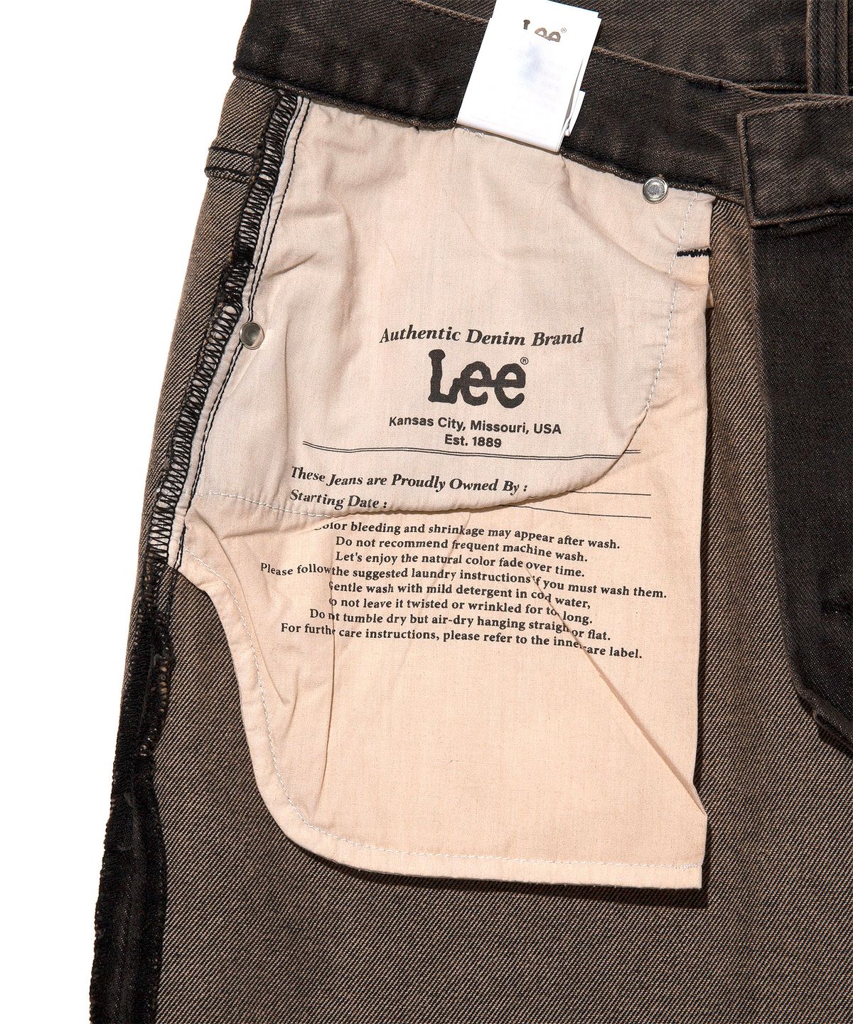 리(LEE) 맨 릴랙스드핏 데님 팬츠 브라운