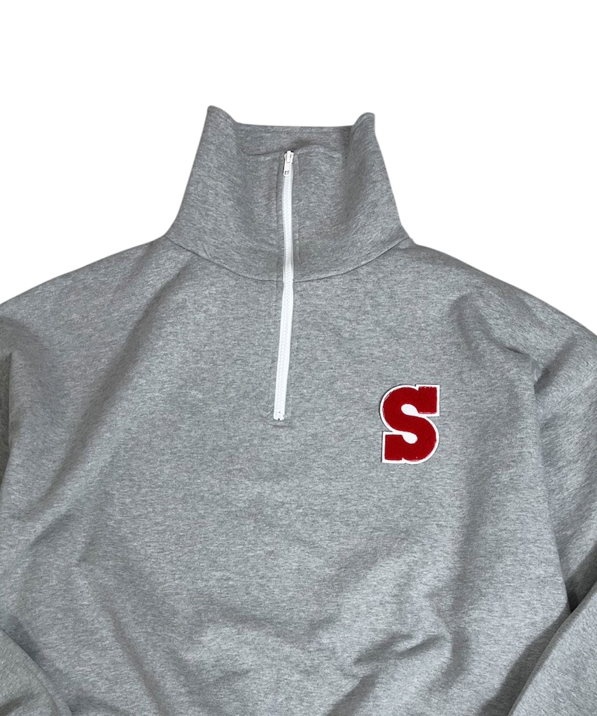 스케이터락(SK8ER ROCK) S Patch Half Zip Sweatshirt (melange gray)