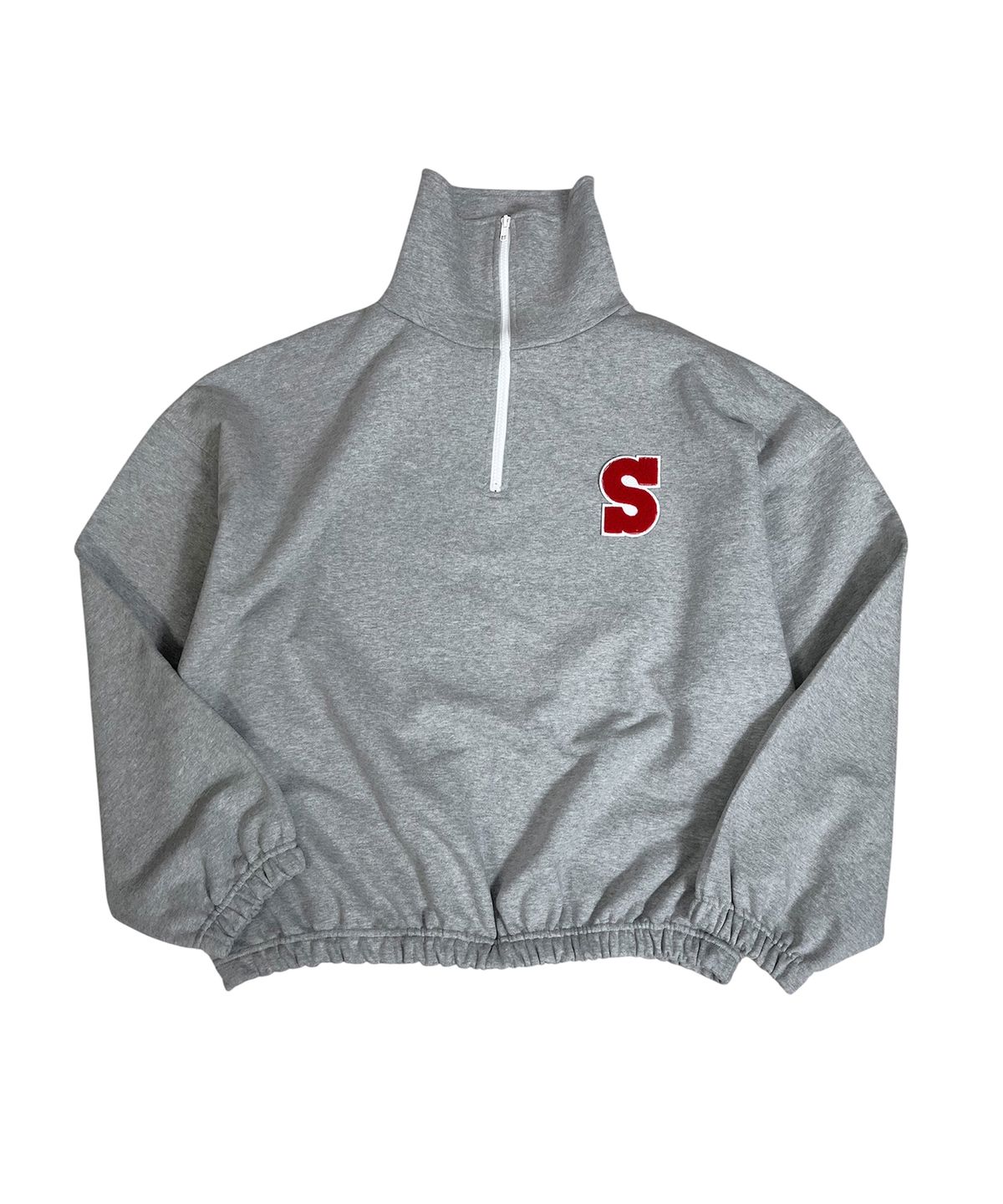 스케이터락(SK8ER ROCK) S Patch Half Zip Sweatshirt (melange gray)