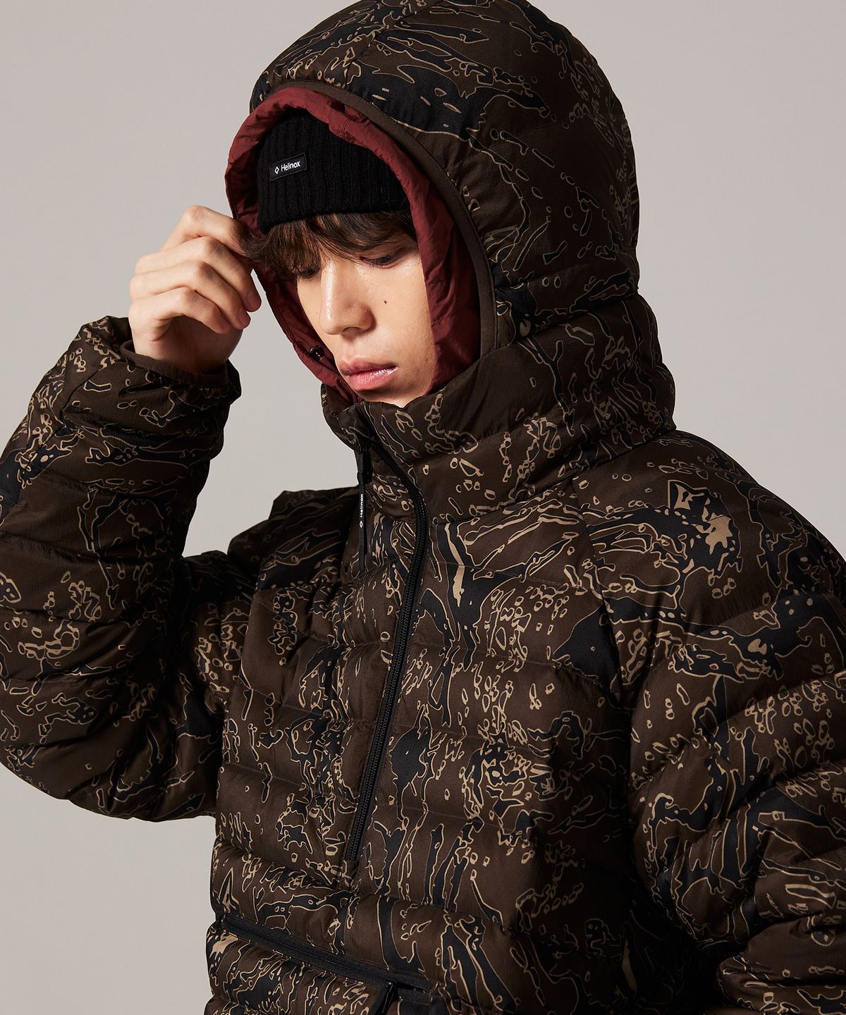 헬리녹스 웨어(HELINOX WEAR) 카모 라이트 팩 다운 아노락_Brown