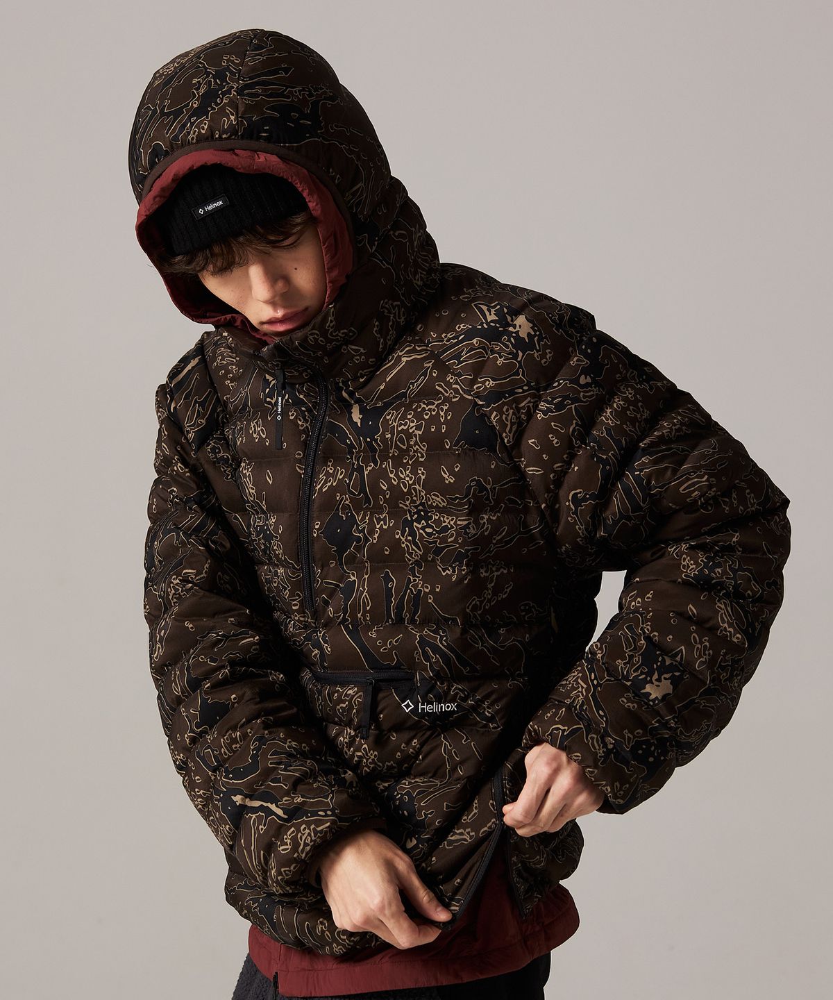 헬리녹스 웨어(HELINOX WEAR) 카모 라이트 팩 다운 아노락_Brown