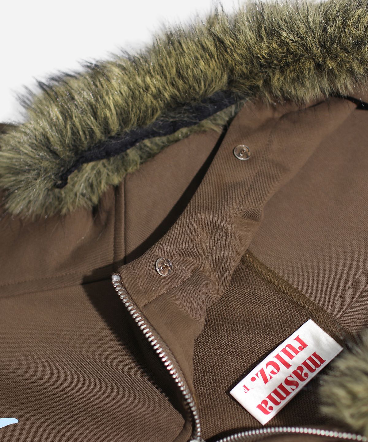마스마룰즈 어패럴(MASMARULEZ APPAREL) Sparkle Fur-Trim Hood Zip-Up_Brown