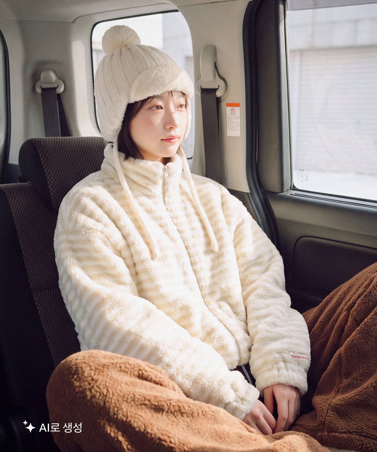 마스마룰즈 어패럴(MASMARULEZ APPAREL) Boggle Fur Zip-Up Jacket_Ivory