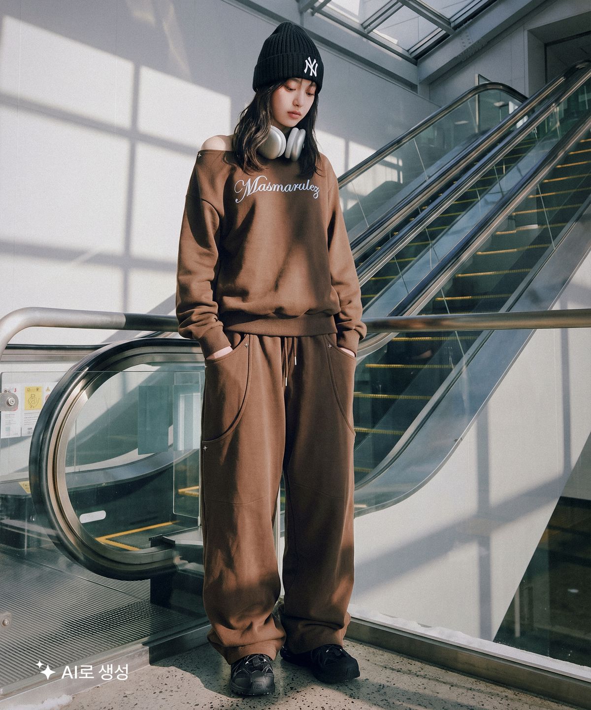 마스마룰즈 어패럴(MASMARULEZ APPAREL) Sparkle Balloon Sweatpants_Brown