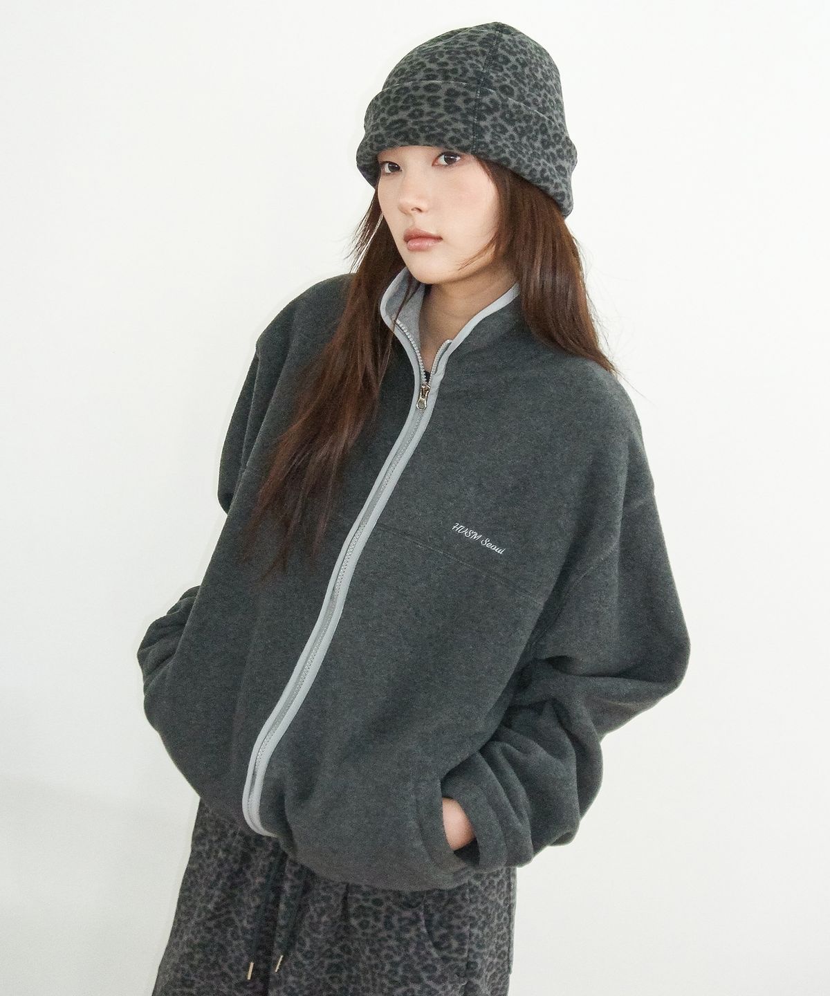 해비즘(HAVISM) HVSM FLEECE JACKET(CHARCOAL)