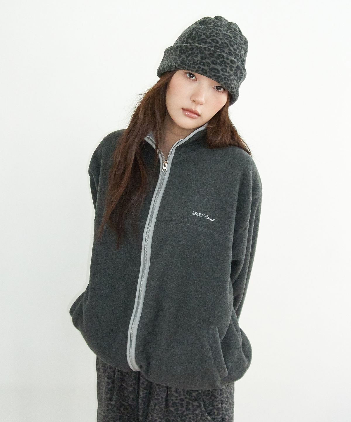 해비즘(HAVISM) HVSM FLEECE JACKET(CHARCOAL)