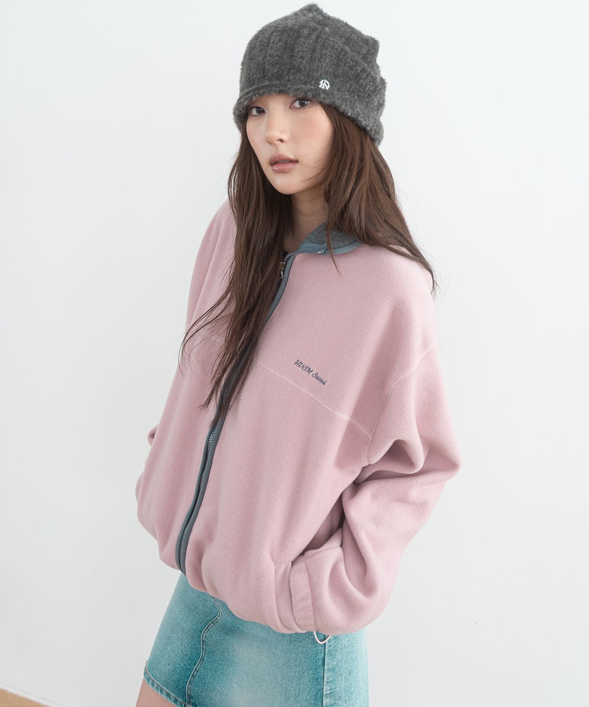 해비즘(HAVISM) HVSM FLEECE JACKET(PINK)