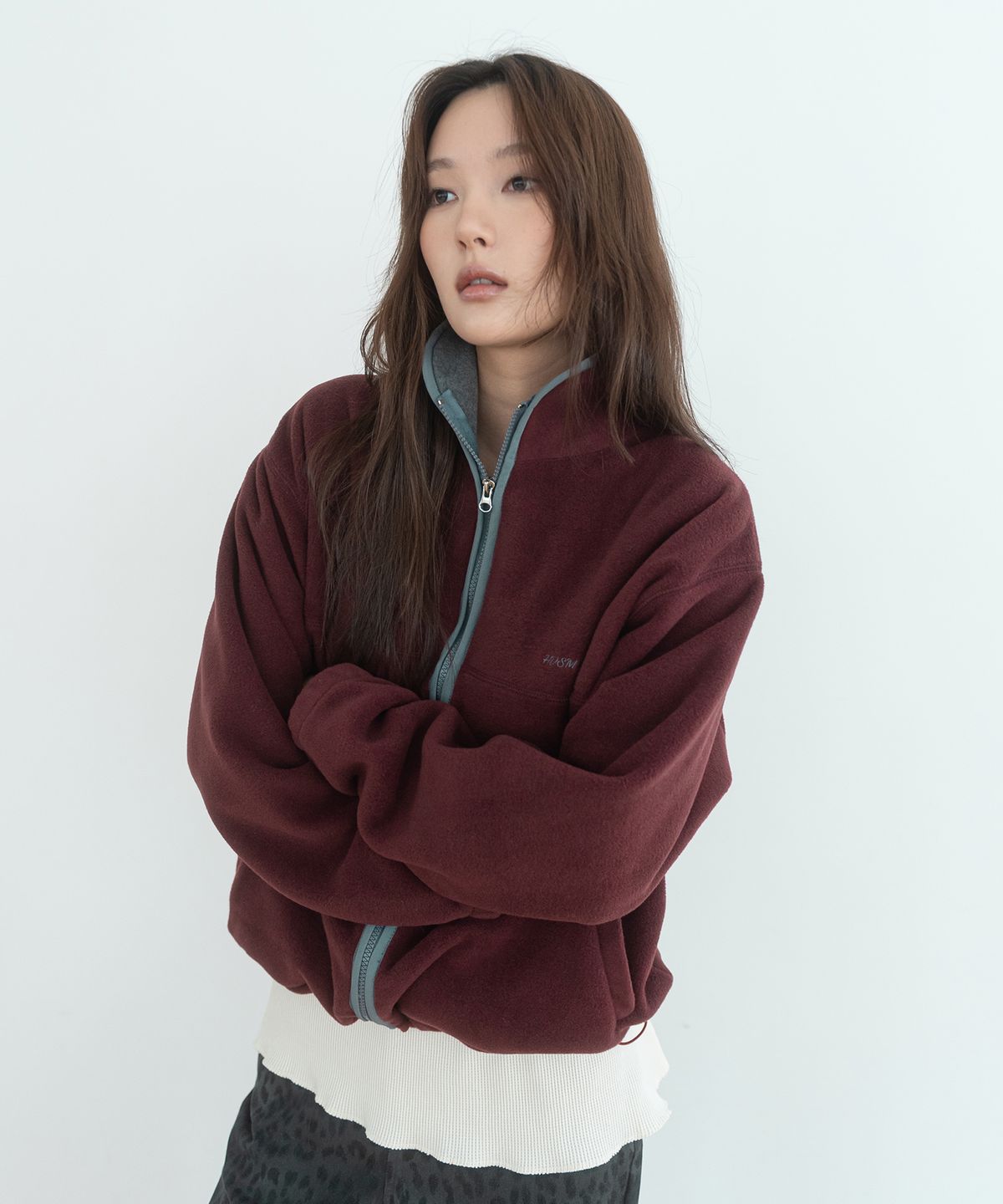 해비즘(HAVISM) HVSM FLEECE JACKET(WINE)